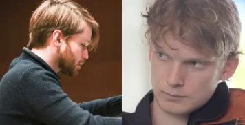 To unge klassiske musikere med violin og klaver optræder ved Søbygaard Koncerterne